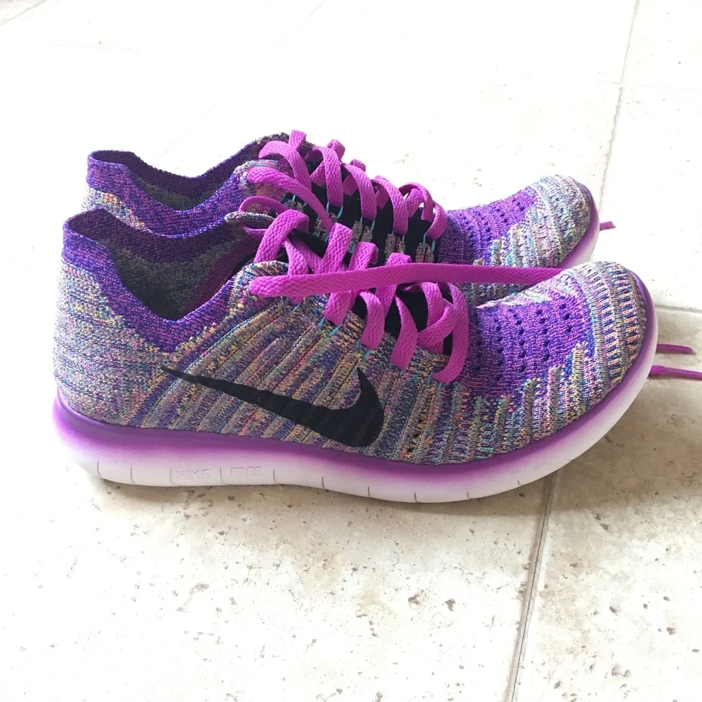 Nike Women's Multicolor Purple Flyknit Running Shoes